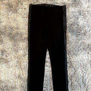 Zara Pants Women’s Medium Black Faux Leather‎ Sides Pull On Pants (READ)